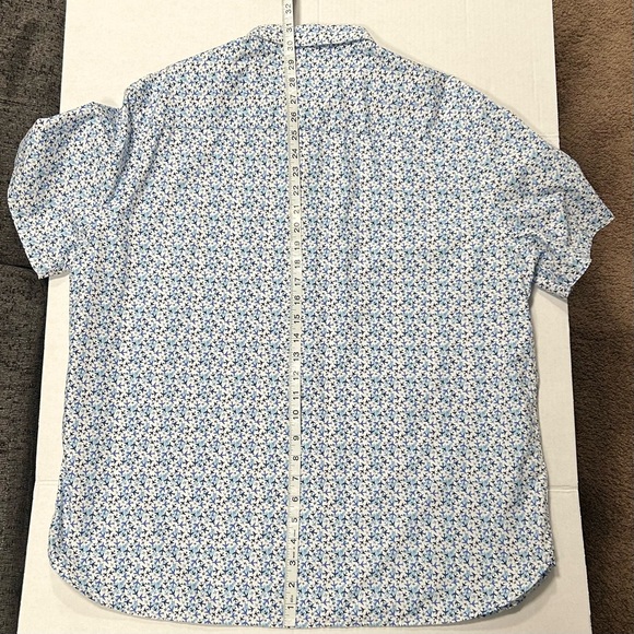 Johnston & Murphy Men’s Short Sleeved Shirt, XL, Airplane Print, Blue & White - Picture 9 of 10